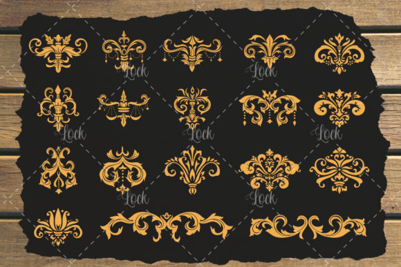 18 Variant Damask Stencils