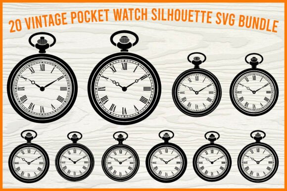 20 Vintage Pocket Watch SVG Bundle: Graphics & Illustrations for Timeless Branding