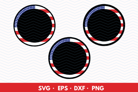 American Flag Circle Monogram Frame SVG: Graphics & Illustrations