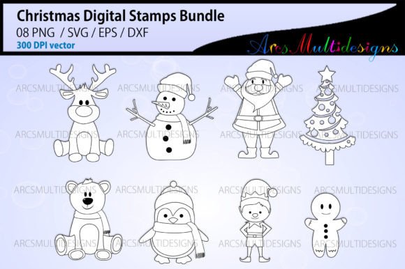 Christmas Digital Stamps: Graphics & Illustrations for Real Crafting