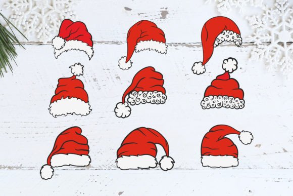 Christmas Hat Bundle SVG: Graphics & Illustrations