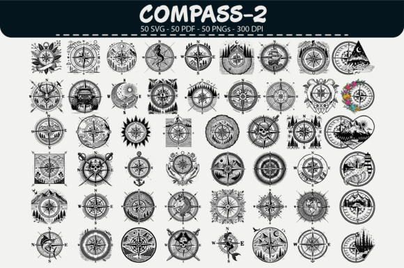 Compass Vector Clipart – 50 Designs: Graphics & Illustrations for Local Branding