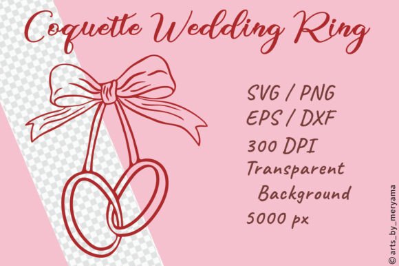 Coquette Wedding Ring with Bow SVG PNG Graphics