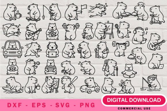 Cute Capybara SVG Bundle: Graphics & Illustrations for Local Branding