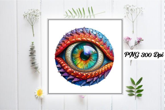 Dragon Eye Stained Glass Graphics & Illustrations