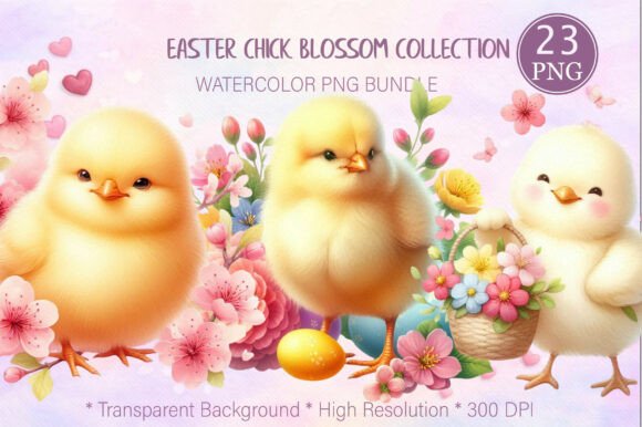 Easter Chick Blossom Collection: Graphics & Illustrations