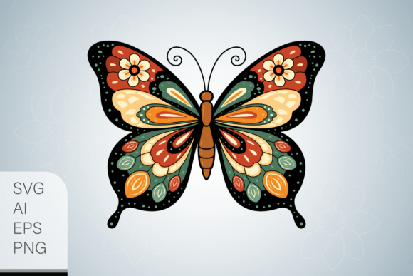 Folk Art Butterfly: Handmade Graphics & Illustrations