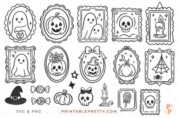 Halloween SVG Bundle: 20 Spooky Frames Graphics & Illustrations