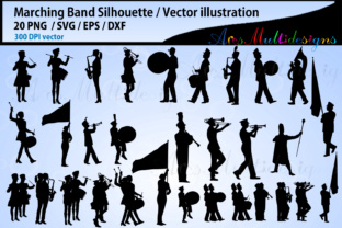 Marching Band Silhouette Bundle: Graphics & Illustrations for Crafters
