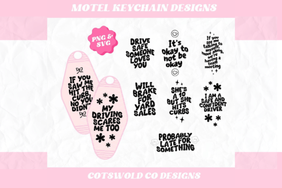 Motel Keychain Retro SVG PNG Bundle