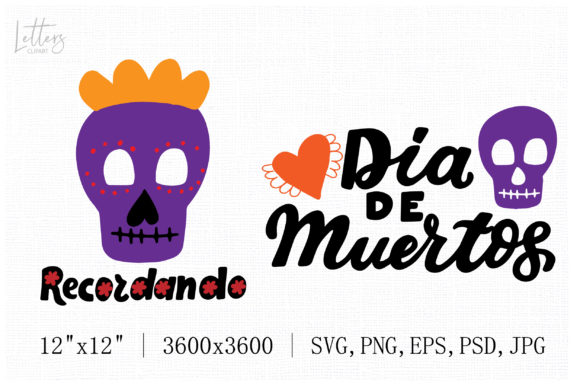 Purple Sugar Skull, Dia De Muertos Graphics & Illustrations