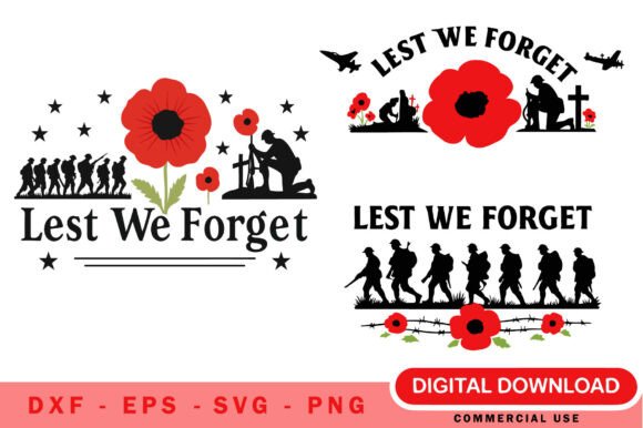 Remembrance Day Lest We Forget SVG: Graphics & Illustrations