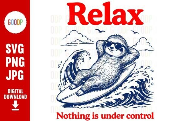 Surfing Sloth Relax Summer SVG: Graphics & Illustrations for Light, Lively Publishing
